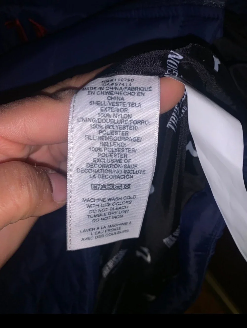 True Religion Navy Jacket with Red Horseshoe Embroidery